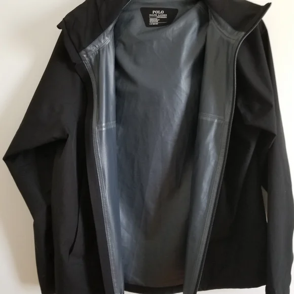 Men's Polo Ralph Lauren Black Hooded Jacket Raincoat and Windbreaker - Picture 6 of 7